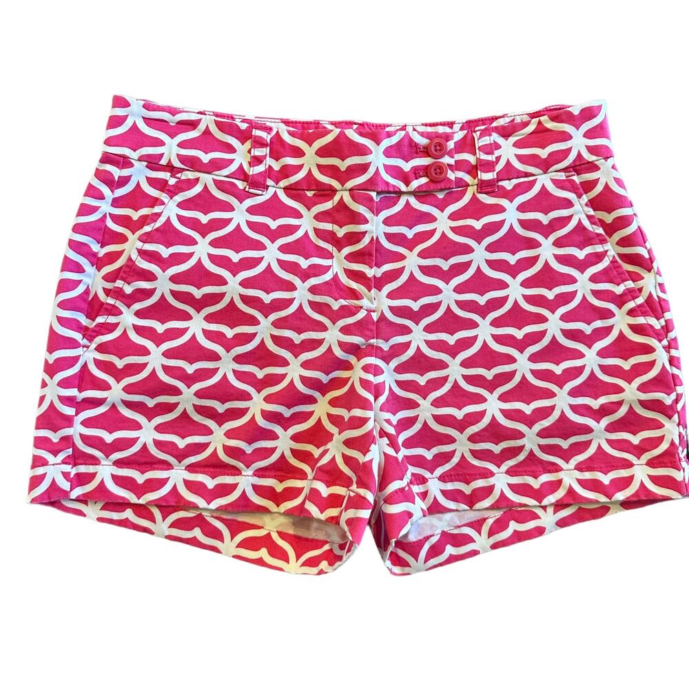 Vineyard vines Womens pink white geometric shorts Size 2